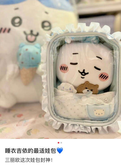 Sanrio | Plush Pouch 14×8.5×18Cm (Enjoy Idol Baby) 日本三丽鸥 透明娃包/收纳包/痛包/玩偶手办展示包/防尘/场景 手提/斜挎