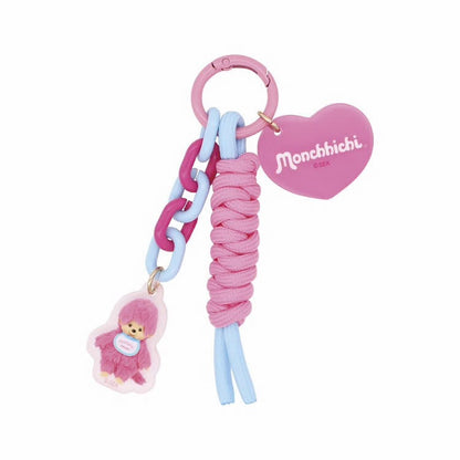 Monchhichi | Paracord Key Ring Keychain 105x27x14mm (Berry Pink)