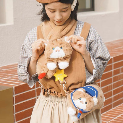 Mewji♡ Fluffy Mascot Scarf 90*13Cm 妙吉猫 猫咪造型 软软茸茸可爱围巾