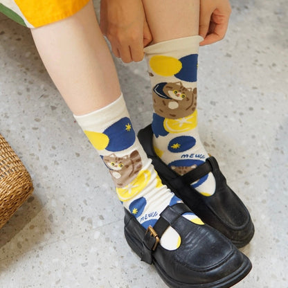 Mewji Cat Socks Set 3 Pieces (Fruits) Free Size 23-26Cm