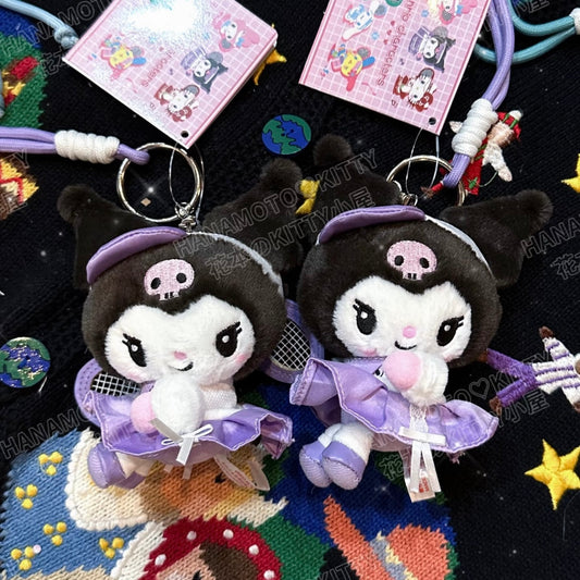 SANRIO CHN | Kuromi Mascot Holder Bag Charm Plush Keychain (Tennis)
