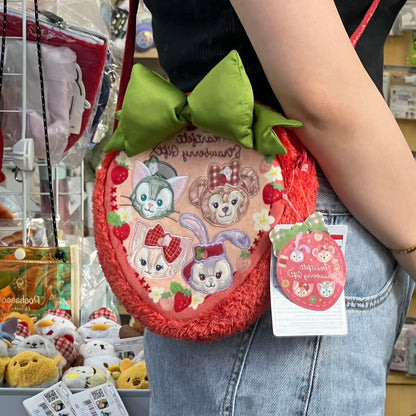 Disney | Tokyodisneysea Heartfelt Strawberry Gift Shoulder Bag 东京迪士尼 情人节草莓限定 毛绒刺绣斜挎包