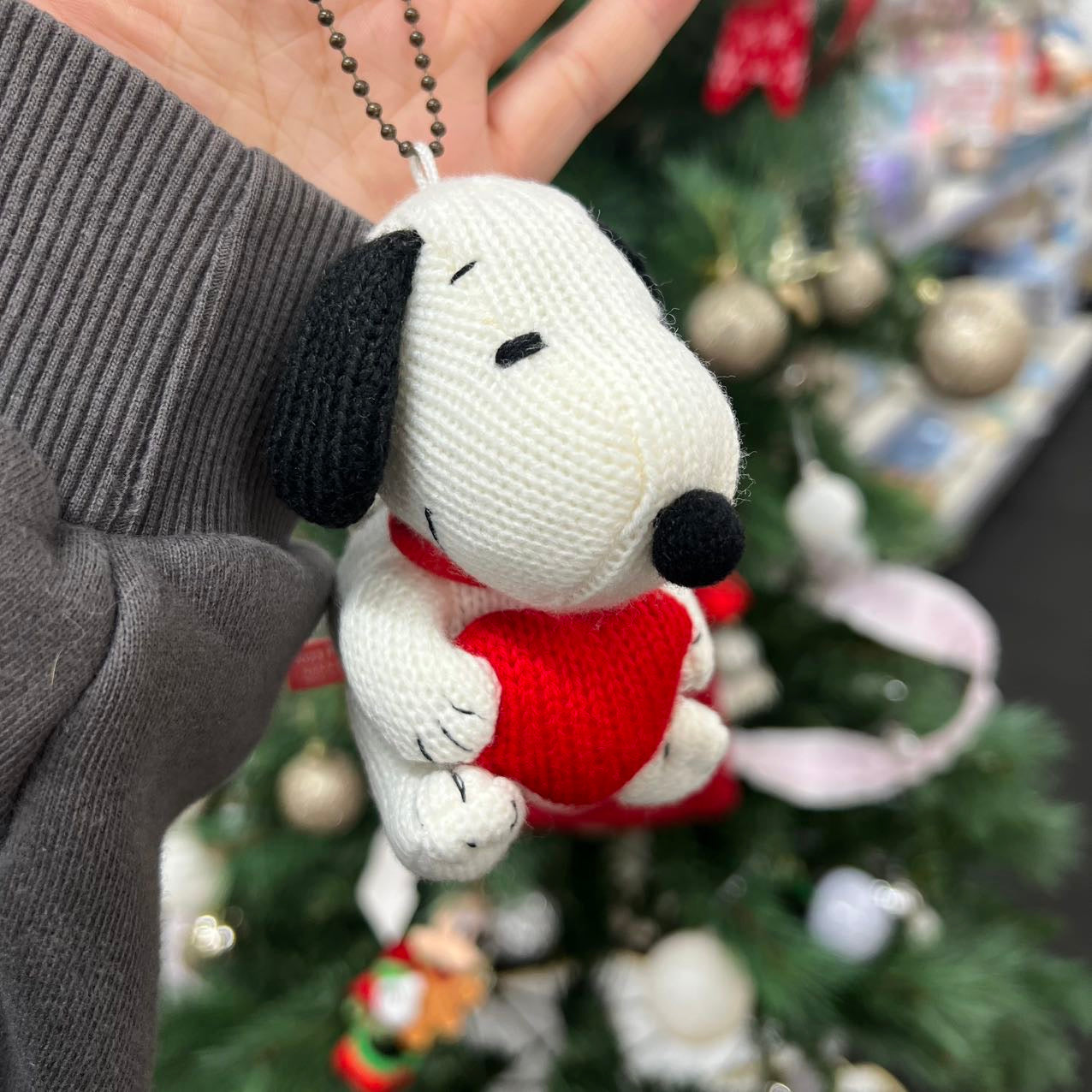 Peanuts | Snoopy Knit Mascot Holder Plush Keychain H9 X W9 D7Cm (Heart)