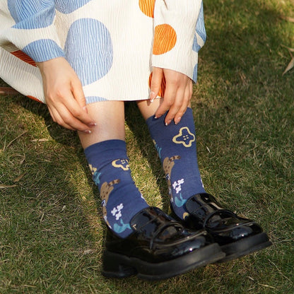 Mewji Socks Set 3 Pieces (Flower) Free Size 23-26Cm