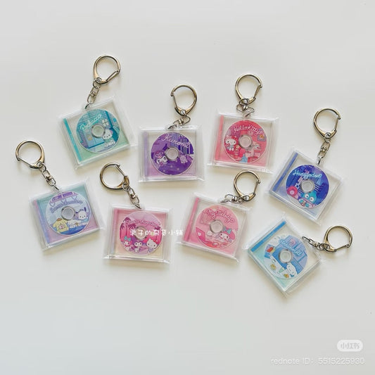 SANRIO | Secret CD Case Key Chain Keyring H45×W45×D5mm (Random)