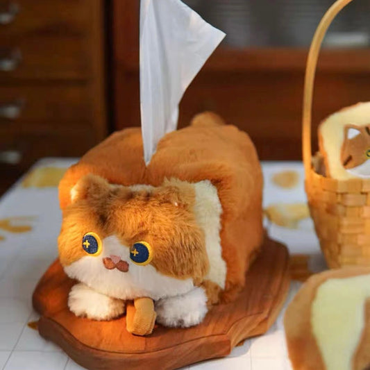Mewji♡ Fluffy Tissue Box Cover 妙吉猫 猫咪面包造型 可悬挂式纸巾盒