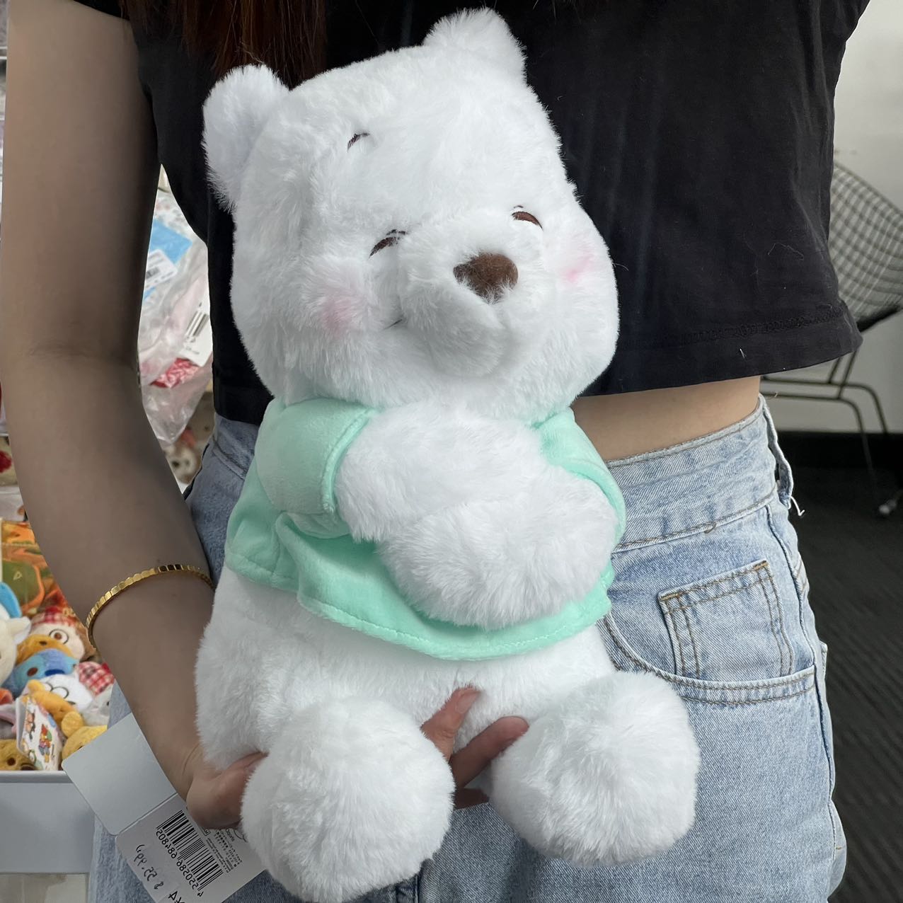 Disney | Winnie The Pooh Hug Plush Doll 29 × 16 19Cm 东京迪士尼 白色毛绒玩偶/公仔 笑眯眯