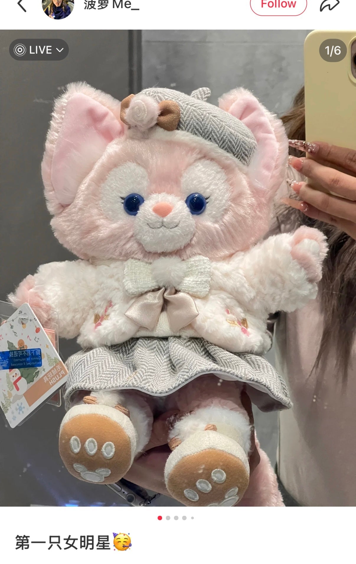 DISNEY | SHANG HAI DisneyLand LinaBell Plush Toy Doll SS (Duffy and Friends Winter Collection)