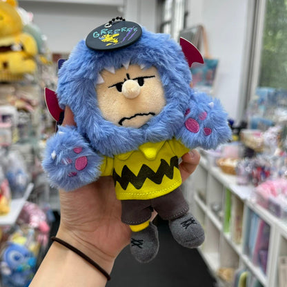 Usj | Peanuts Snoopy Charlie Brown Fluffy Mascot Holder Plush Keychain W12.8Cm×H17Cm×D7Cm