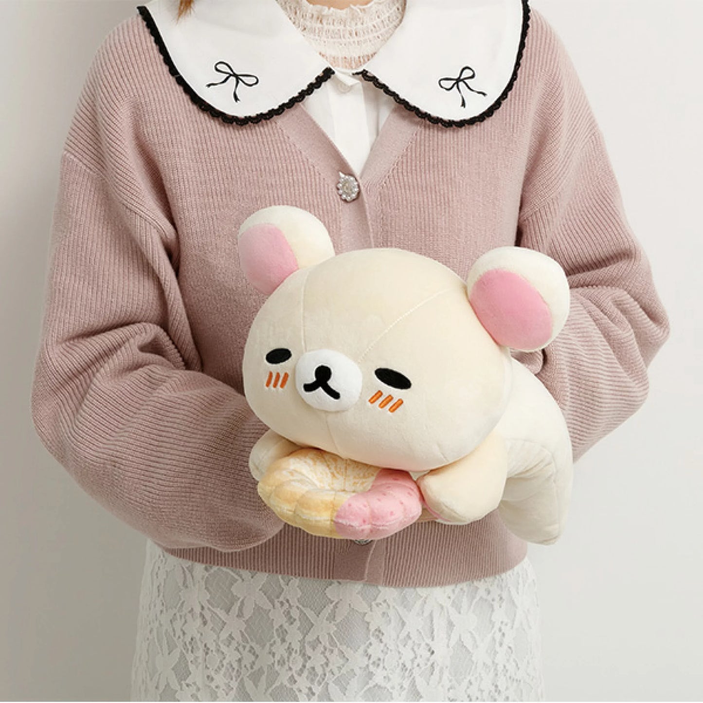 SAN-X | Rilakkuma Korilakkuma Plush Toy Plush Doll L 160×180×300mm (Mister Donut Lying Down)