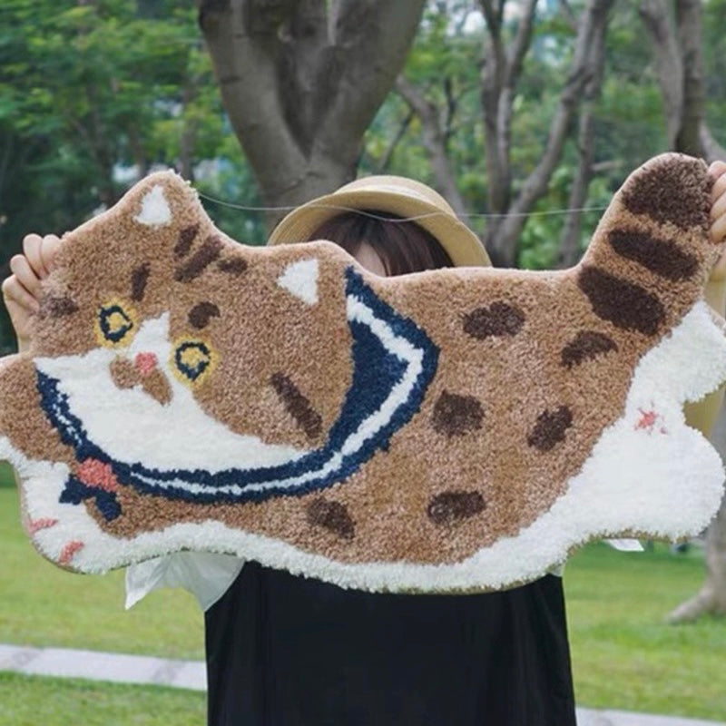 Mewjicat-Shaped Floor Rug(Bn) ///