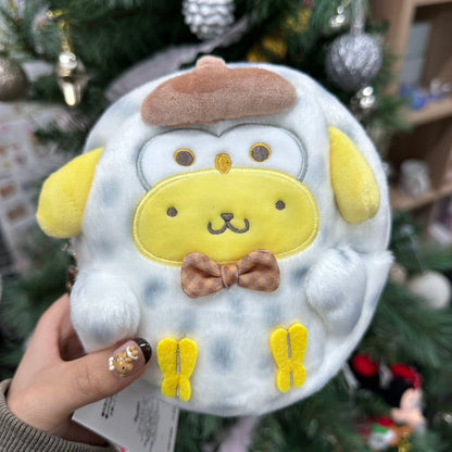 Sanrio | Plush Zipper Pouch 12×6×14Cm (Forest Small Animals) 布丁狗Pom Pom Purin