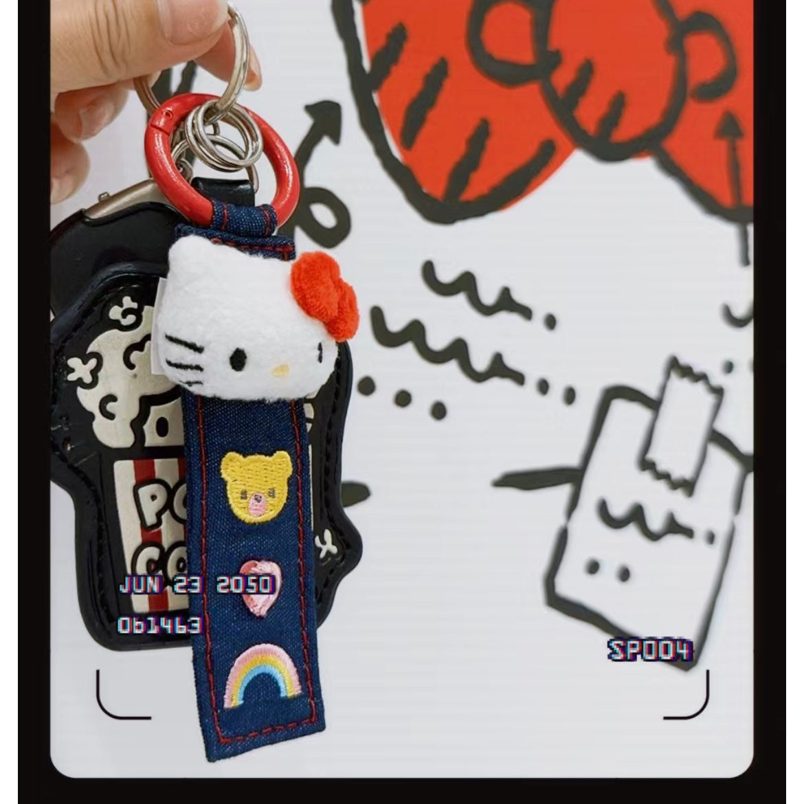 Sanrio | Tag Key Holder 6×1.5×10Cm (Denim Patch)