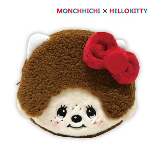 Monchhichi × Sanrio | Mascot Cosmetic Pouch 155×145×50Mm (Hello Kitty)