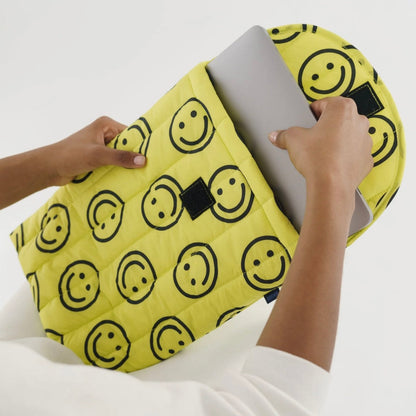 Baggu | Yellow Happy Puffy Laptop Sleeve 16’ 电脑包