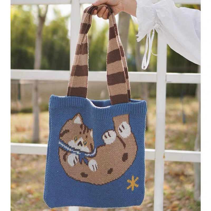 Mewji Knitted Tote Bag (Cat)