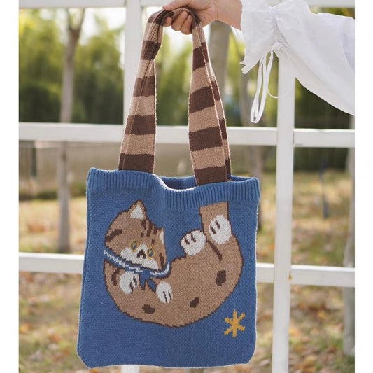 Mewji Knitted Tote Bag (Cat)