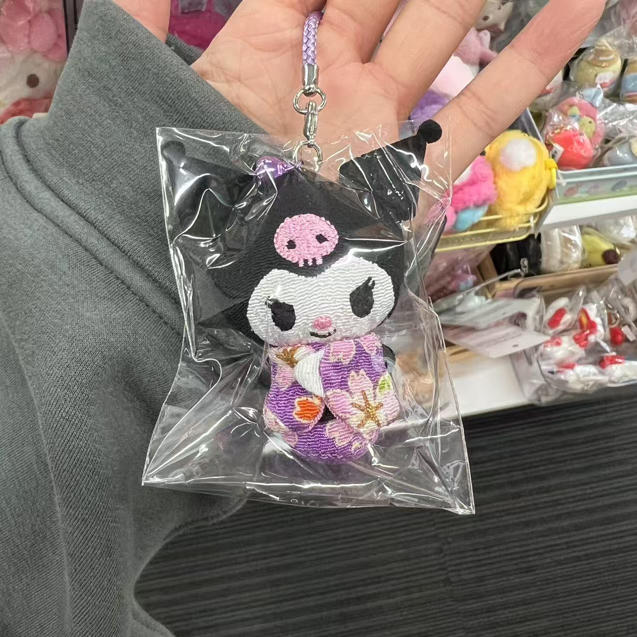 SANRIO | Mini Kimono Mascot Netsuke Kuromi Phone Charm Keycharm Keychain 55ｍｍ x 25ｍｍ x 20ｍｍ