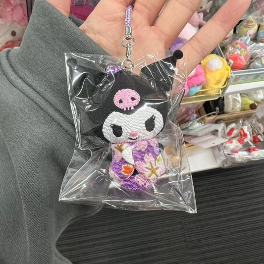 SANRIO | Mini Kimono Mascot Netsuke Kuromi Phone Charm Keycharm Keychain 55ｍｍ x 25ｍｍ x 20ｍｍ
