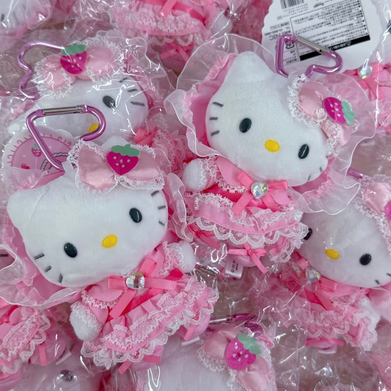 SANRIO | Hello Kitty Lolita Pink Plush Mascot Keychain Bag Charm H120×W85×D65mm Vol.2 (Lovely Frill Ver.)