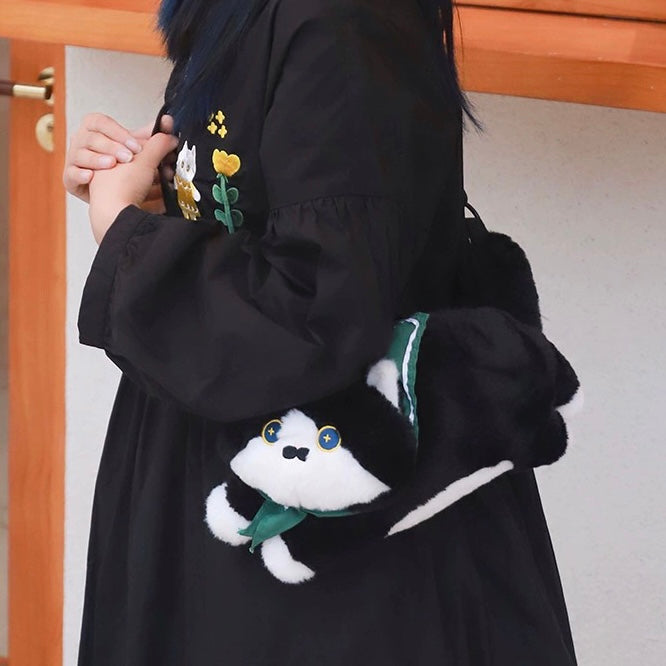 Mewji Fluffy Shoulder Bag(Bk)