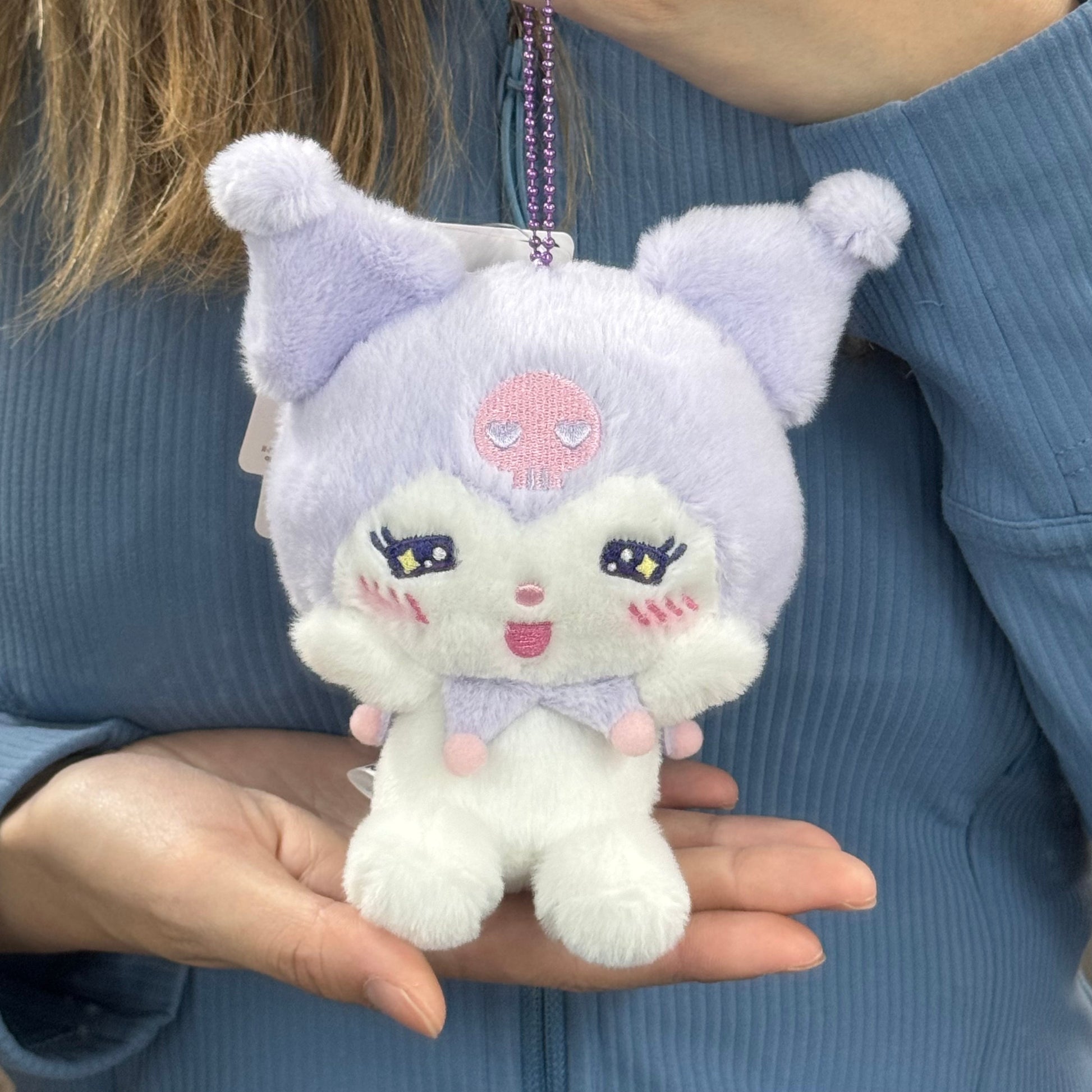 Sanrio | Kuromi Mascot Holder Plush Keychain 7 X 13.5 14.5Cm Approx (Various Faces) 日本三丽鸥