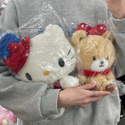 Sanrio | Tiny Chum Plush Doll 11.0 X 14.0 23.0Cm (Kitty Is Always By Your Side) 日本三丽鸥 凯蒂猫的小熊 毛绒玩偶/公仔