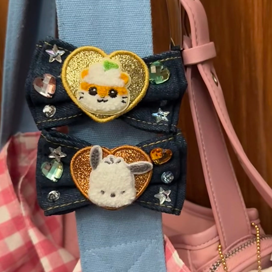 Sanrio | Secret Hair Clip 8.5×2×4.5Cm (Denim Patch)