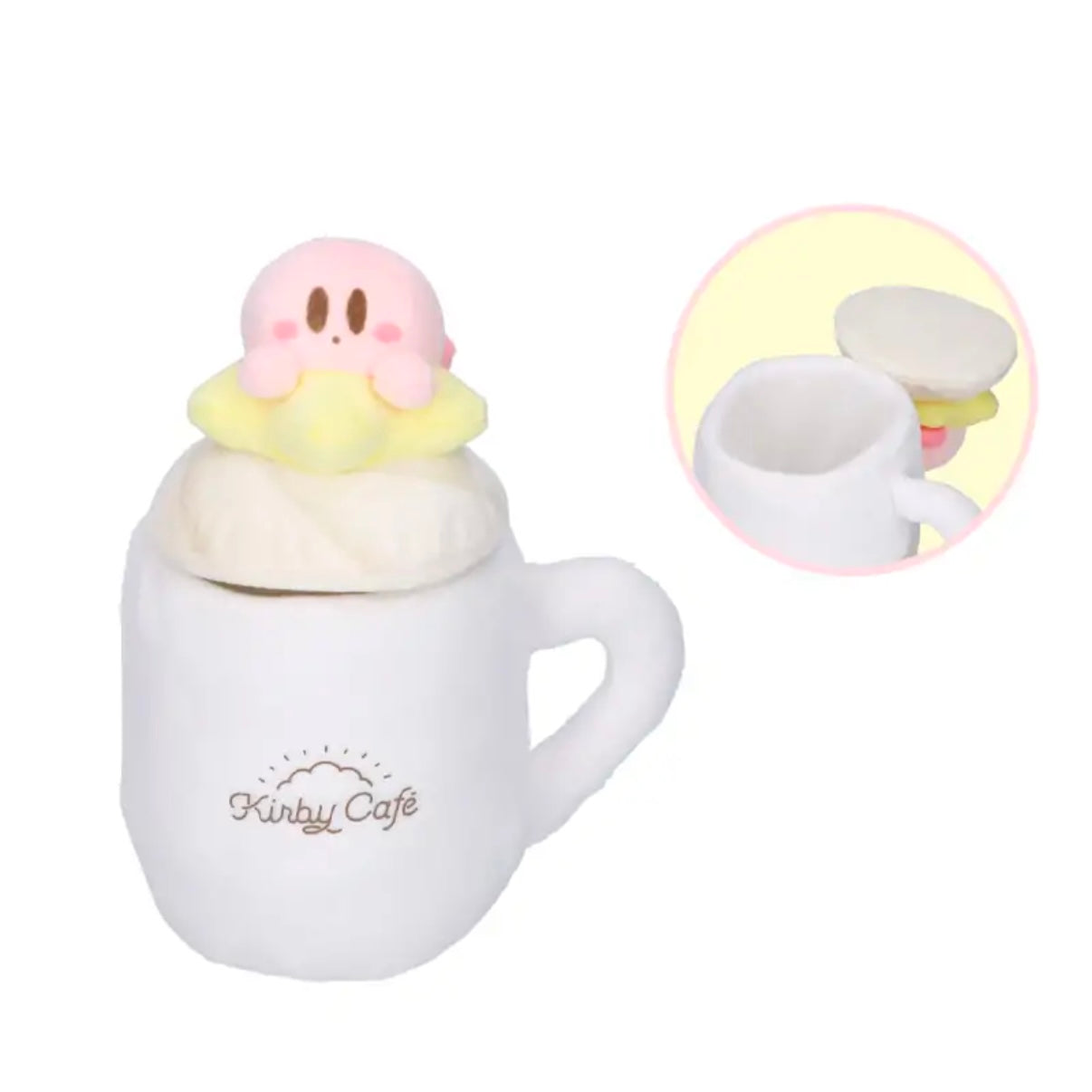 Kirby | Café Kirby Marshmallow-O-Lait Plush Case Mug W130 X H150 D85 Mm