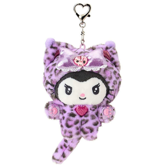 SANRIO | Kuromi Mascot Holder Plush Keychain Bag Charm 90×50×120mm (Leopard Gal Cat)
