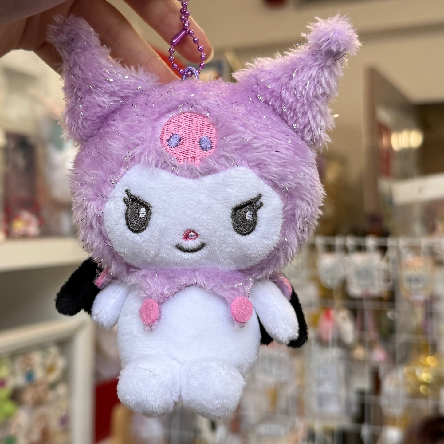 SANRIO | Kuromi - Purple Sitting Mascot Holder / Plush Keychain / Bag Charm H110 x W127 x D73mm (Angel and Devil Serie)