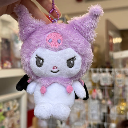 SANRIO | Kuromi - Purple Sitting Mascot Holder / Plush Keychain / Bag Charm H110 x W127 x D73mm (Angel and Devil Serie)