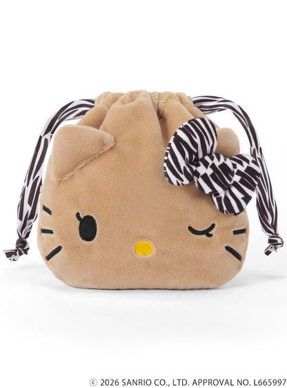 GRL x Hello Kitty | Sunburn Face Drawstring Bag 180x180mm (Zebra Print)