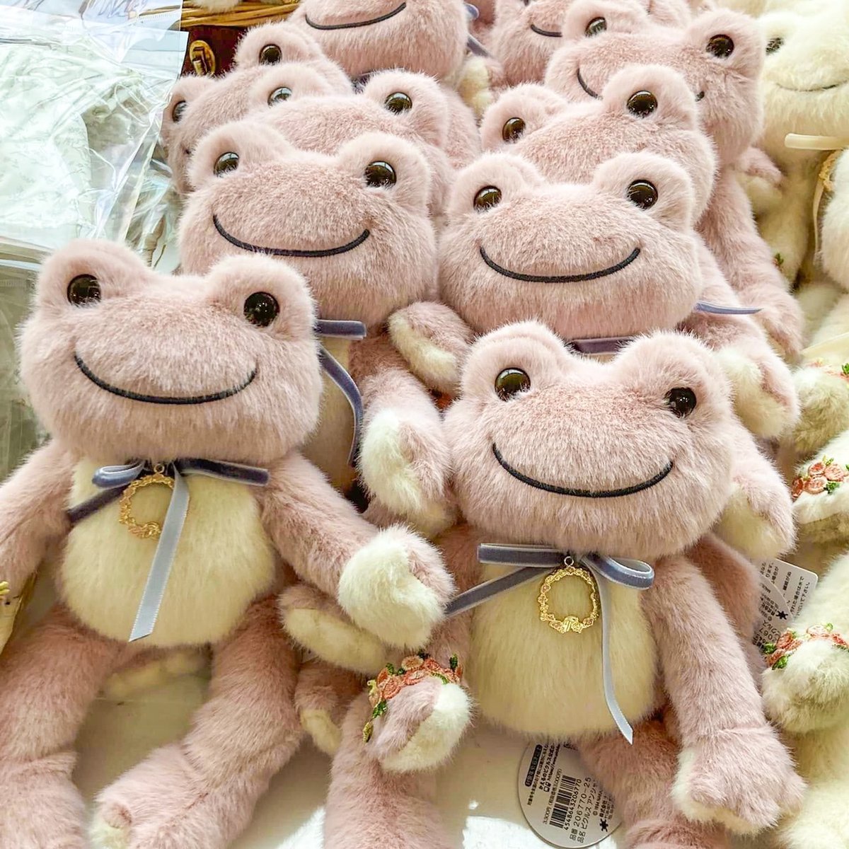 Pickles the Frog | Bean Doll Plush Toy 15.5×13×14cm (Enchante Pink)