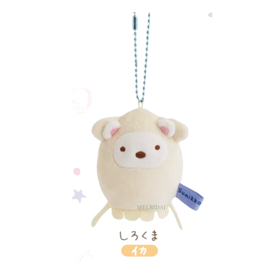 SAN-X | Sumikko Gurashi Shiro Mascot Holder Ball Chain Keychain Bag Charm Plush (Aquarium Limited 2026)