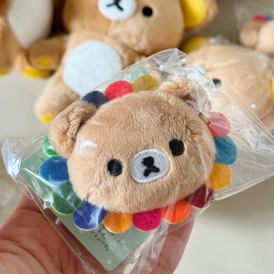 SAN-X | Rilakkuma Chairoikoguma Plush Badge 80 x 60 mm (Ensemble Tour)