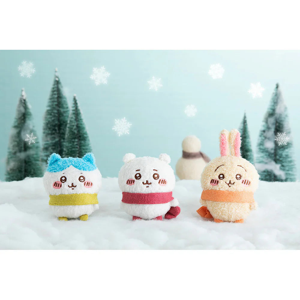 CHIIKAWA | Hachiware Mascot Holder Bag Charm Keychain 115×105×60mm (Warm and Cozy Scarf)