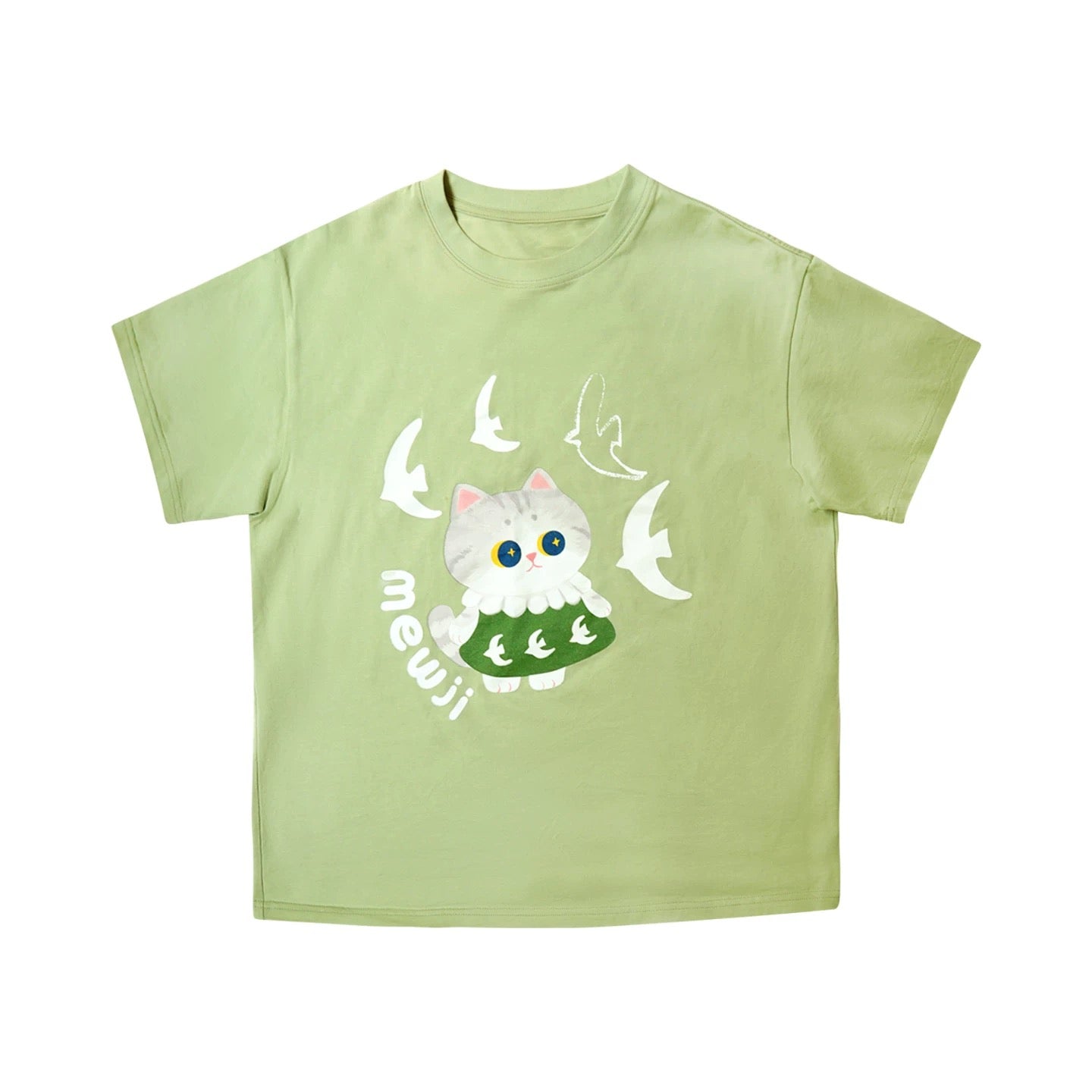 MEWJI♡ Cat Tee T-shirt (Avocado Green)