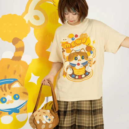 MEWJI♡ Cat Tee T-shirt (Beige)