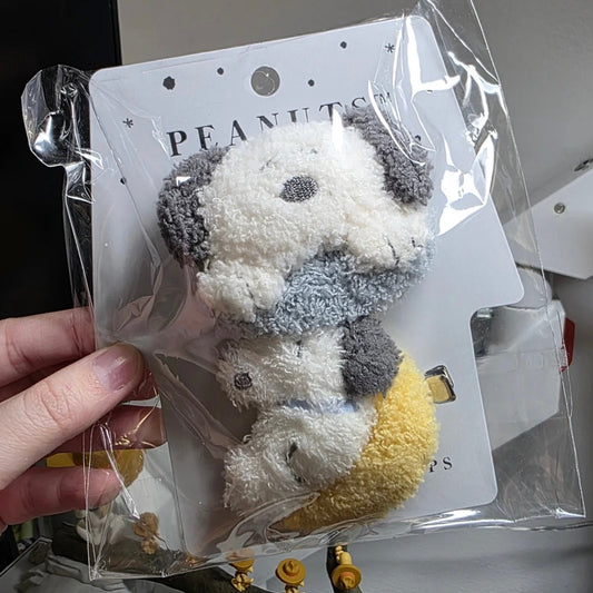 PEANUTS | Snoopy & Olaf Fluffy Hair Clip Set (Exhibition Limited)