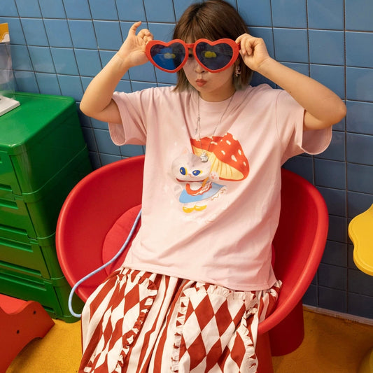 MEWJI♡ Cat Tee T-shirt (Pink)