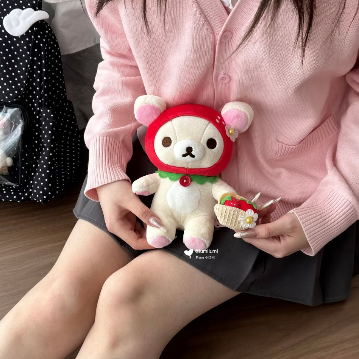 SAN-X | Korilakkuma & Rilakkuma Plush Toy Plush Doll (Tochigi Strawberry Ambassador 10th Anniversary)