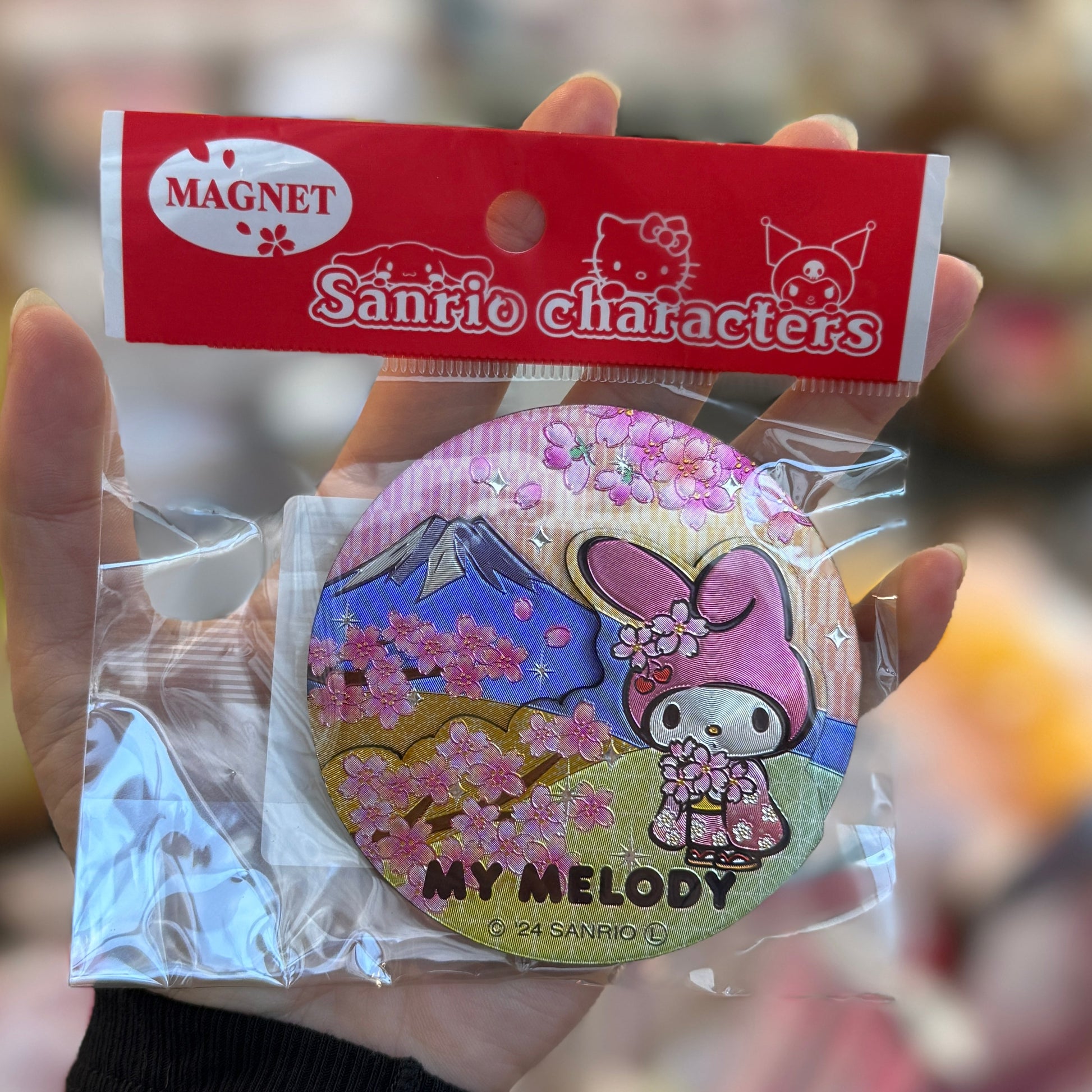SANRIO | My Melody Wooden Magnet (Cherry Blossom & Mount Fuji)