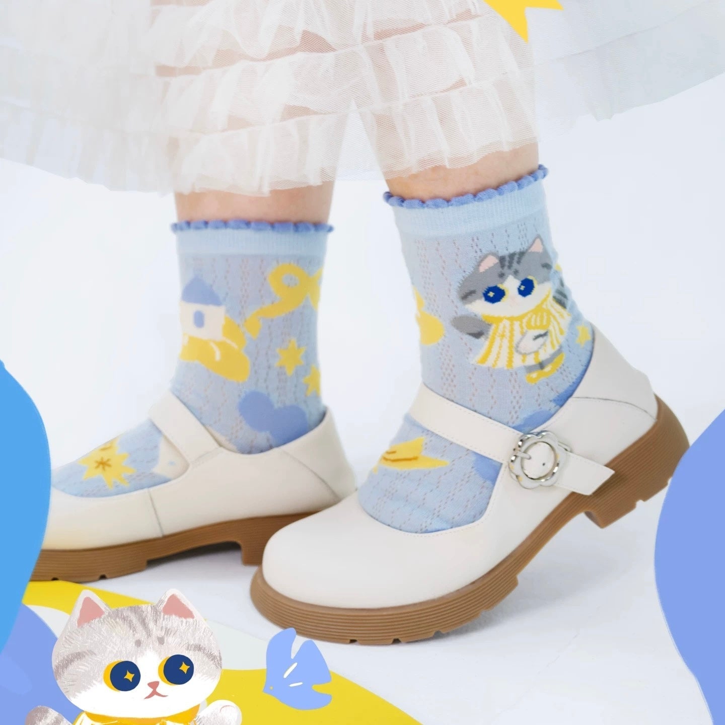 MEWJI♡ Socks set 3 Pieces (starry sky) Free Size 23-26cm