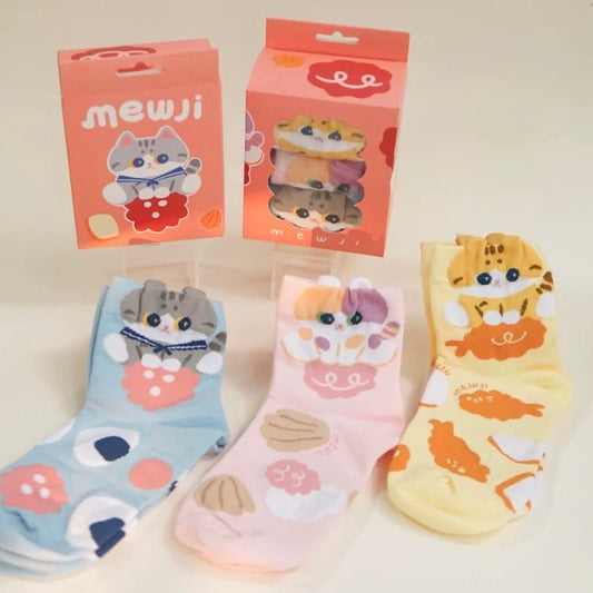 MEWJI♡ Socks set 3 Pieces (Afternoon Tea) Free Size 23-26cm