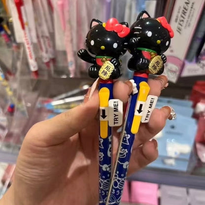 SANRIO | Hello Kitty Action Mascot Ballpoint Pen 0.7mm Black 30×170mmΦ10.5mm (Maneki Lucky Cat Black)