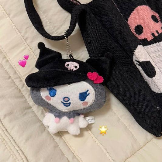 Tamagotchi x Sanrio | Melodytchi x Kuromi Ball Chain Keychain Mascot Holder Bag Charm 100mm Approx.