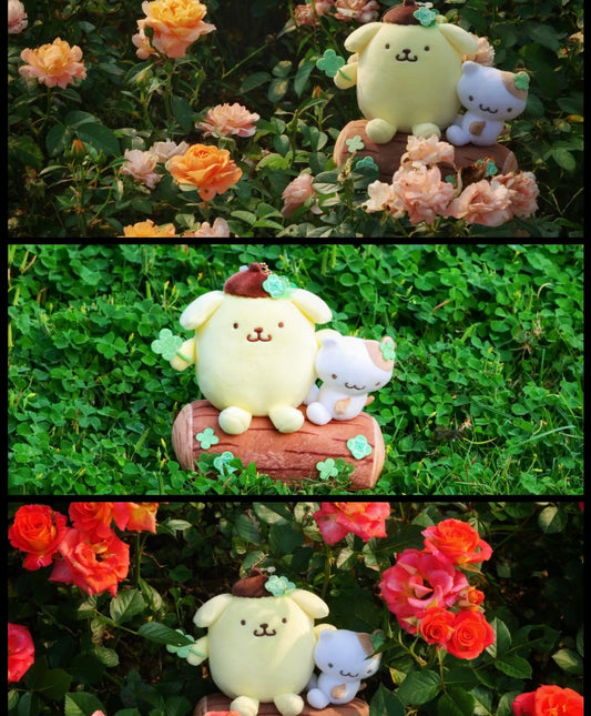 SANRIO | Pom Pom Purin with Muffin Mascot Holder Bag Charm (Pompompurin Four-leaf Clover