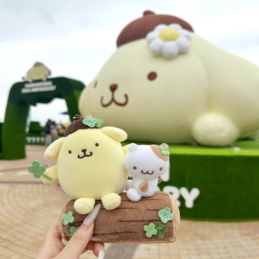 SANRIO | Pom Pom Purin with Muffin Mascot Holder Bag Charm (Pompompurin Four-leaf Clover