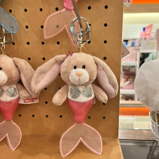 NICI Limited Mermaid Rabbit Pink Bean Bag Charm Key Holder 10 cm